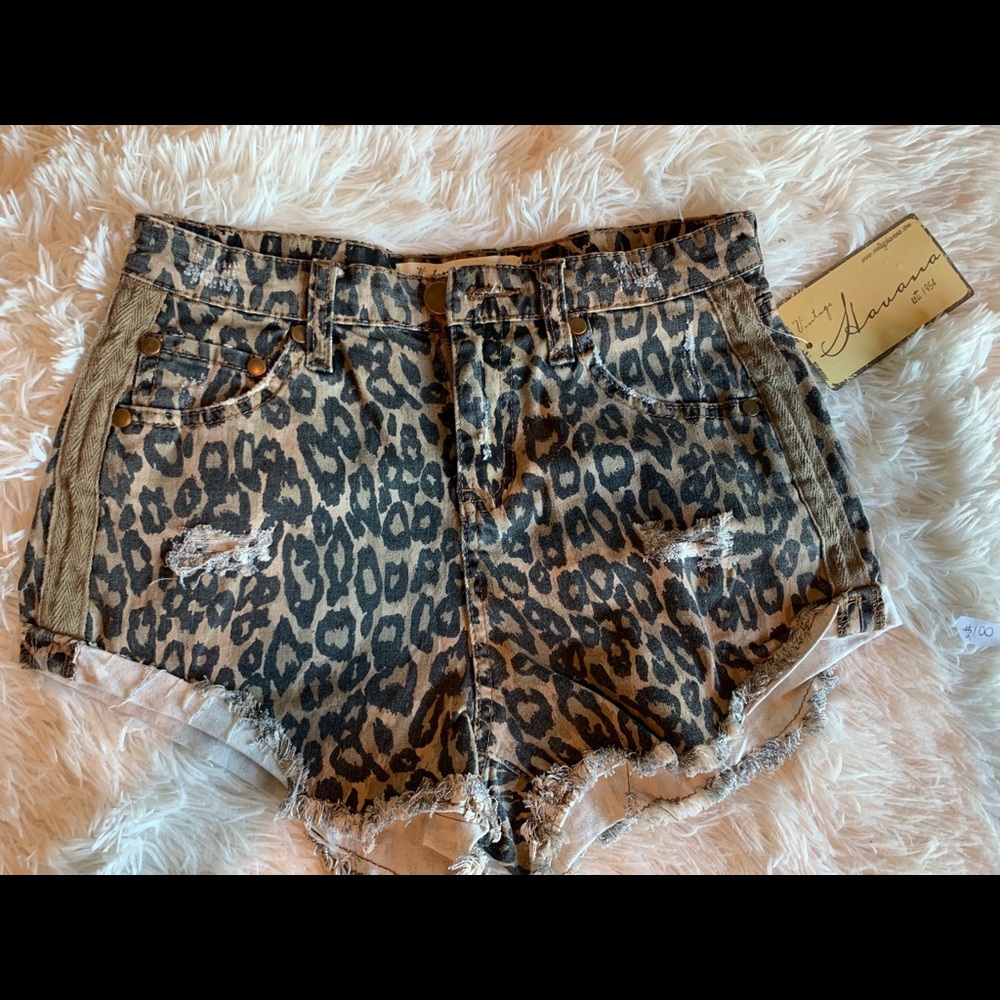 Vintage Havana- Cheetah Shorts
